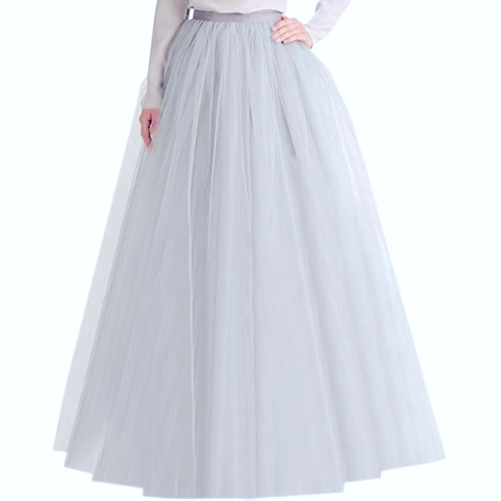 A-line Maxi Long Tulle Skirt